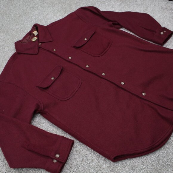 Vintage North West Blue Shirt Mens Medium Red Polyester Double Pocket L/S Button - Picture 6 of 11